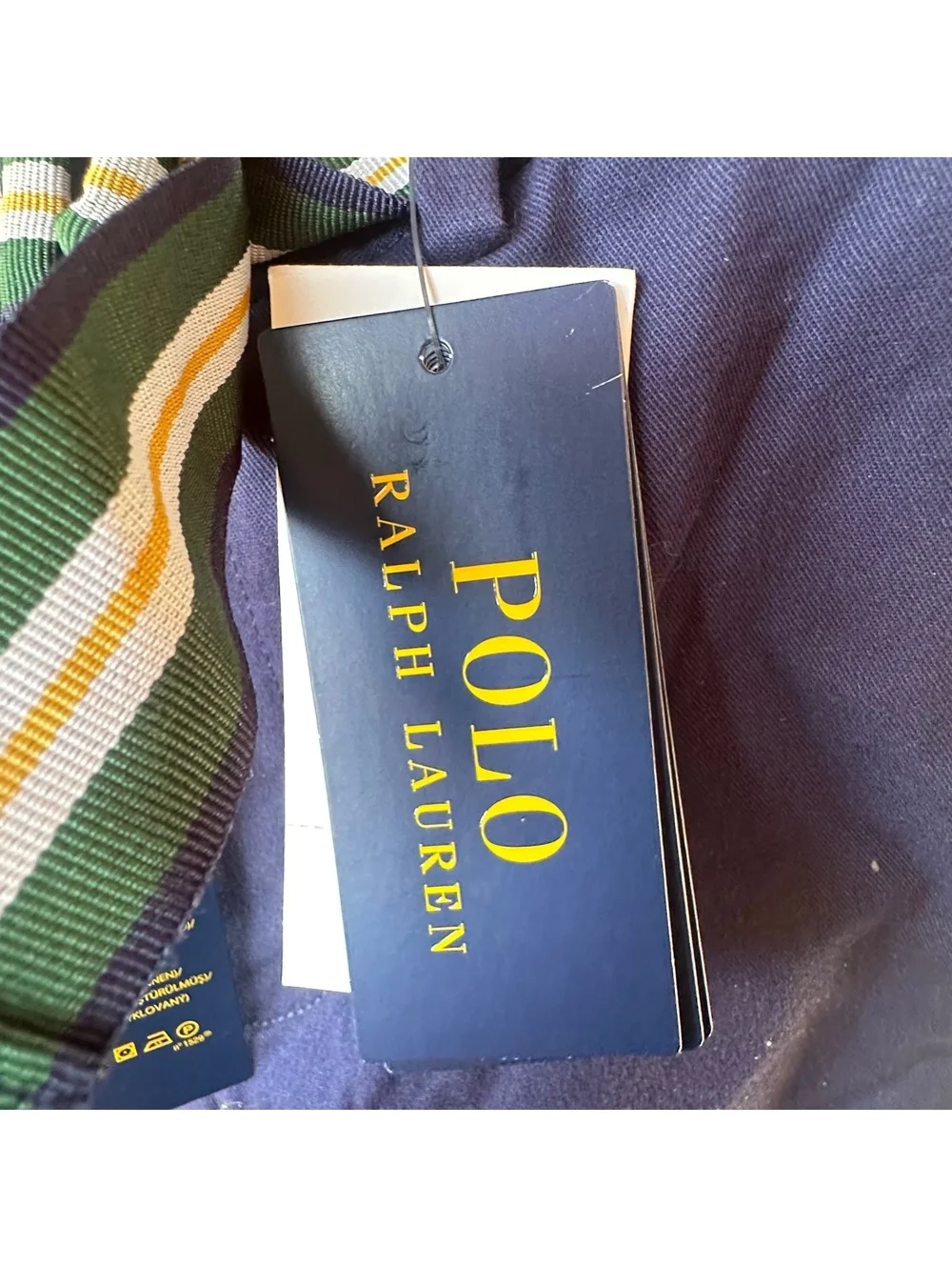 Polo Ralph Lauren Navy Blue Boys' Pants with Striped Belt Size 10 NWT